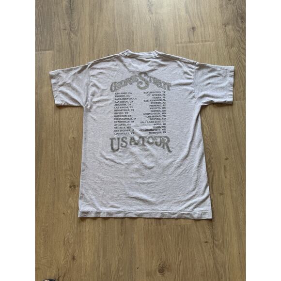 Vintage George Strait Shirt USA Tour Grey L USA Single Stitch Cities 90s - Picture 7 of 8